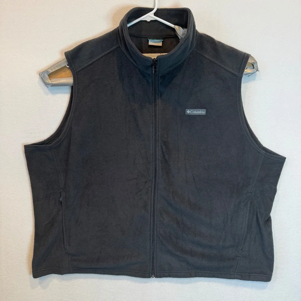 Columbia Mens Steens Mountain Fleece Vest Dark Gray 4X AS1535 Full Zip Layering